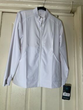 White Women's Zip-Front Utility Jacket